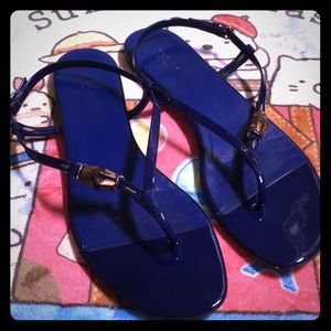 Gucci Navy Thong Sandals
